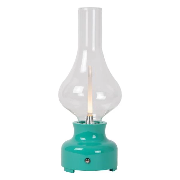 Lucide JASON - Lampe de table Rechargeable - Batterie/Piles - Ø 12 cm - LED 3 StepDim - 1x2W 3000K - Turquoise - détail 1